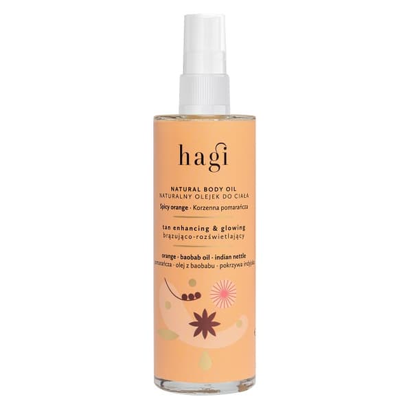 Hagi Kultahiukkasöljy Ihonrusketuksen Säilyttäjä, Mausteinen Appelsiini, 100ml