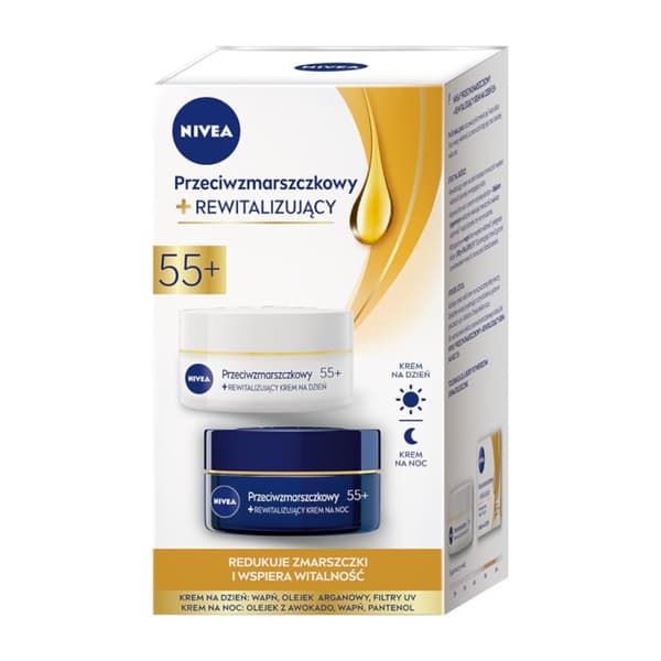 Nivea Ikääntymistä Estävä Päivä- ja Yövoidepakkaus 55+, 2x50ml