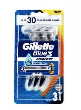 Gillette Blue 3 Kertakäyttöiset Partakoneet Miehille, 3 kpl (Tuote Saksasta)