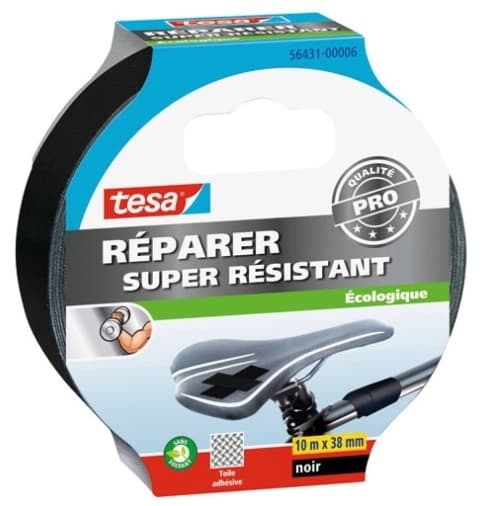 Tesa Ekstra Stærk Reparationstape Sort 10 m x 38 mm, 1 stk
