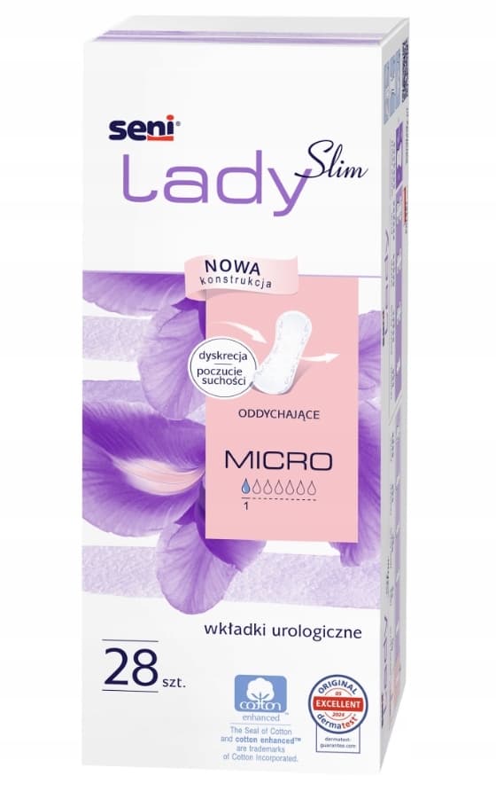 Seni Lady Slim Micro naisille tarkoitettuja urologisia suojia, 28 kpl