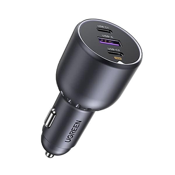 Ugreen EC705 Autolaturi 130W 2x USB-C 1x USB-A - Harmaa Grå