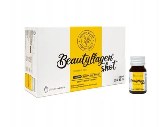 Beautyllagen Ravintolisä Shot, 15 x 30 ml – Iho, hiukset ja kynnet