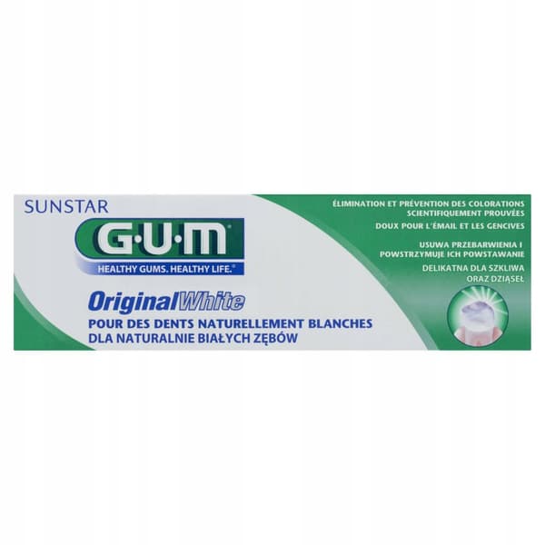 Sunstar GUM Original White Tandpasta Blegning 75 ml - Lang holdbarhed