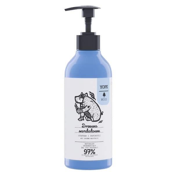Yope, Duschgel Sandelträ, Saffran och Patchouli, 400 ml