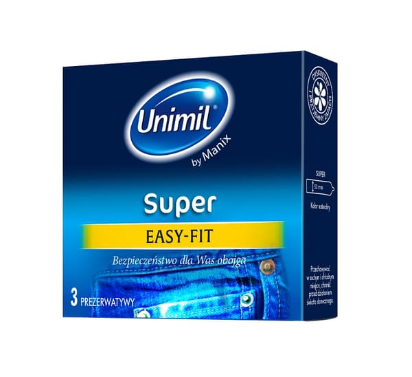 Unimil Super Komfort och Säkerhet Latexkondomer, 3 stycken