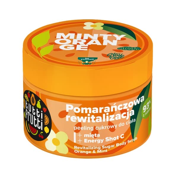 Farmona Tutti Frutti Kännyttävä Sokerikuorinta: Appelsiini & Minttu + Energy Shot C, 300g