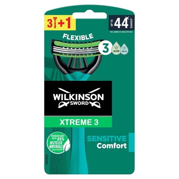 Wilkinson Xtreme 3 Comfort Sensitive Kertakäyttöhöylä, 4 Kpl