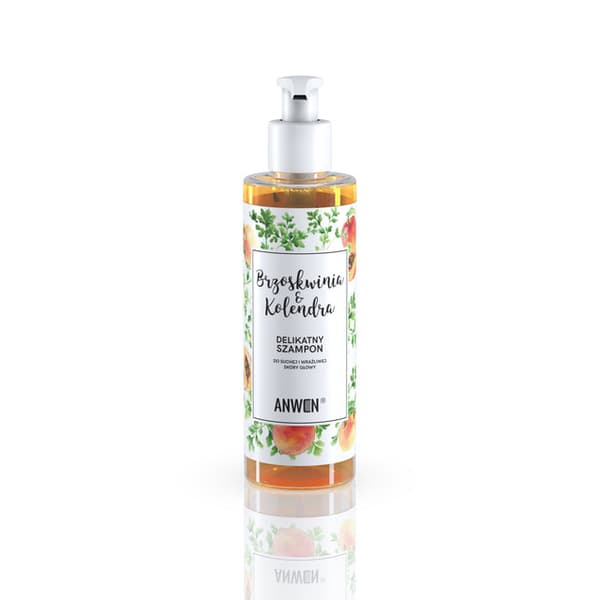 Anwen Fersken & Koriander Skånsom Shampoo til Tørt & Følsom Hovedbund, 200 ml
