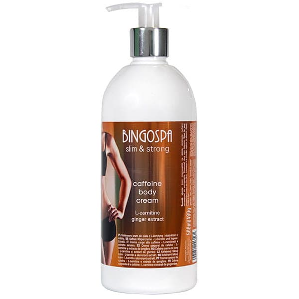BingoSpa Slank & Stærk Koffeinbaseret Body Cream med L-carnitin og Ingefær, 500ml