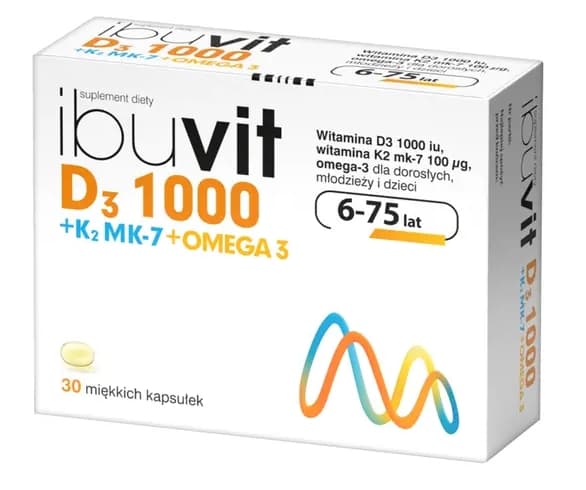Ibuvit D3 1000 + K2MK-7 Bløde Kapsler til Sundt Knogler og Kardiovaskulært System