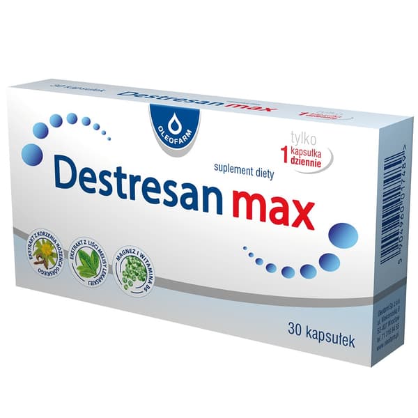 Destresan Max Kosttillskott, 30 kapslar - Avslappningskapslar för stresshantering