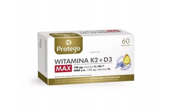 Protego Vitamin K2 + D3 Maks, 60 kapsler
