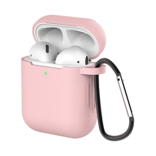 Silikonfodral för AirPods 1/2 med Karbinhake - Rosa