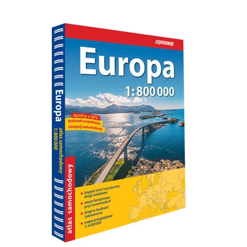 Euroopan Tiekartta, mittakaava 1:800 000, Pehmeäkantinen - ExpressMap 2024, Suomeksi