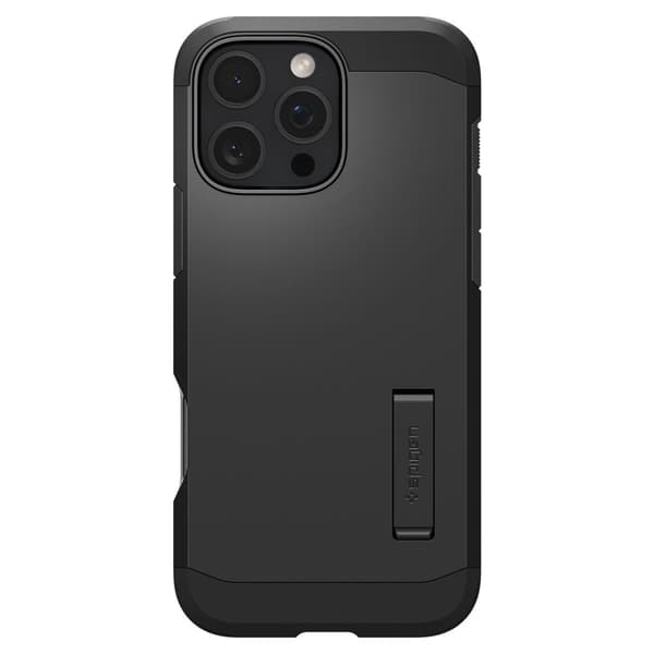 Spigen Tough Armor MagSafe Cover med Stand til iPhone 16 Pro Max - Sort