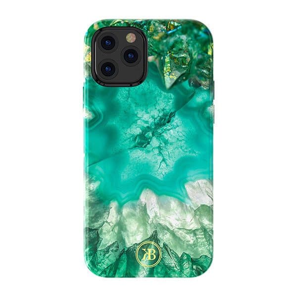 Kingxbar Agate Series tyylikäs suojakotelo vihreä agaatilla iPhone 12 minille