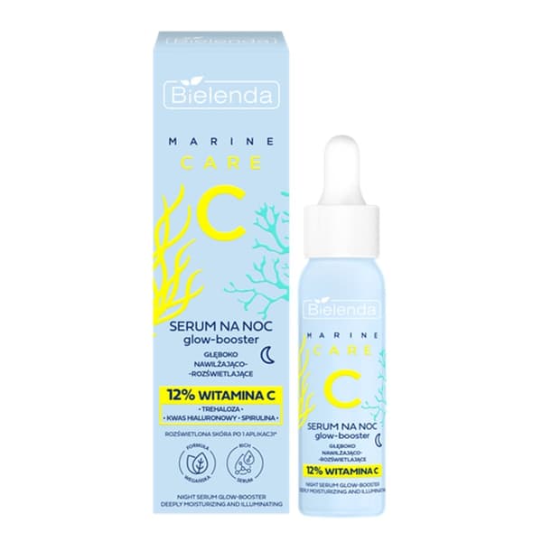 Bielenda Natserum Natlysbooster, 30 ml - Intensiv fugtighedsgivende og oplysende natpleje