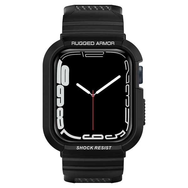 Spigen Rugged Armor Pro Fodral med Rem för Apple Watch 4/5/6/7/8/SE (44/45 mm) - Svart