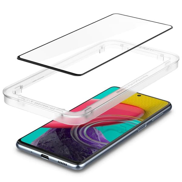 Härdat Glas Spigen ALM Glass FC för Samsung Galaxy M53 5G - Svart
