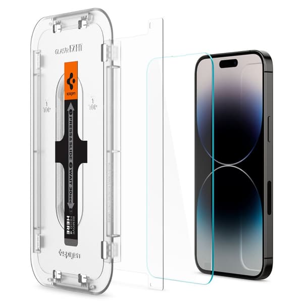 Spigen Glas.tR EZ Fit Hærdet Glas til iPhone 14 Pro Max - 2 stk.
