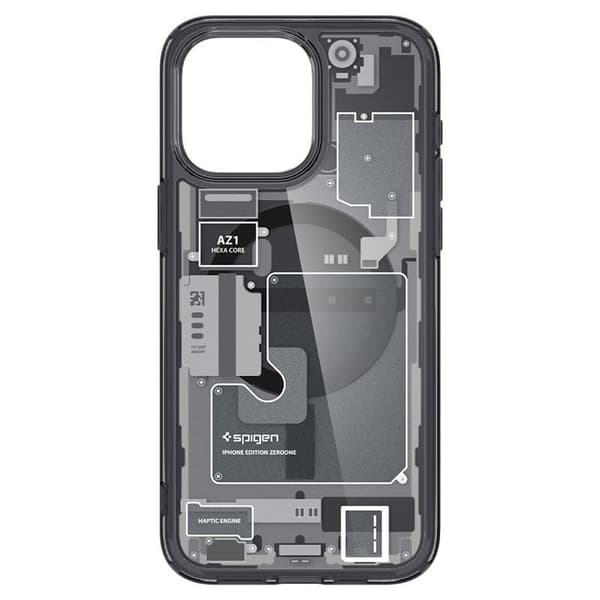 Spigen Ultra Hybrid Mag-fodral med MagSafe för iPhone 15 Pro Max - mörkgrå (mönster Zero One)
