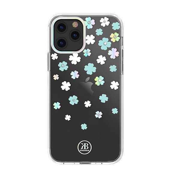 Kingxbar Lucky Series cover besat med originale Swarovski Krystaller til iPhone 12 mini - gennemsigtig (Clover)