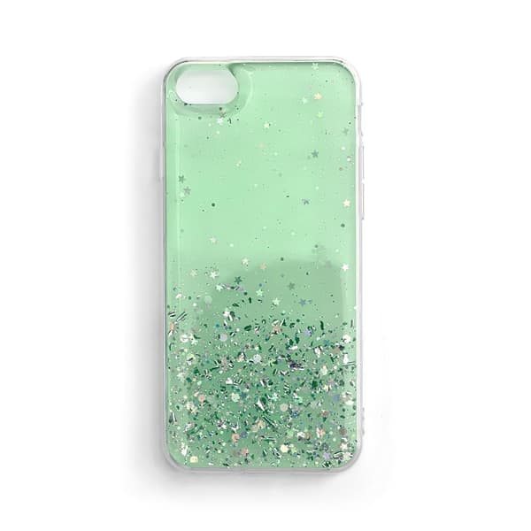 Wozinsky Skinnende Stjerne Glimmer Cover med Brokat til iPhone 12 Pro Max Grøn