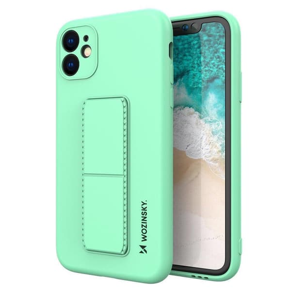 Wozinsky Beskyttelsescover med Stativ i Silikone til iPhone 12 Pro - Mintfarvet