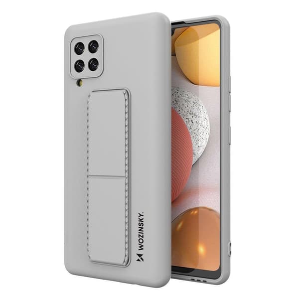 Wozinsky Støtteetui Silikone Cover med Stand til Samsung Galaxy A42 5G Grå