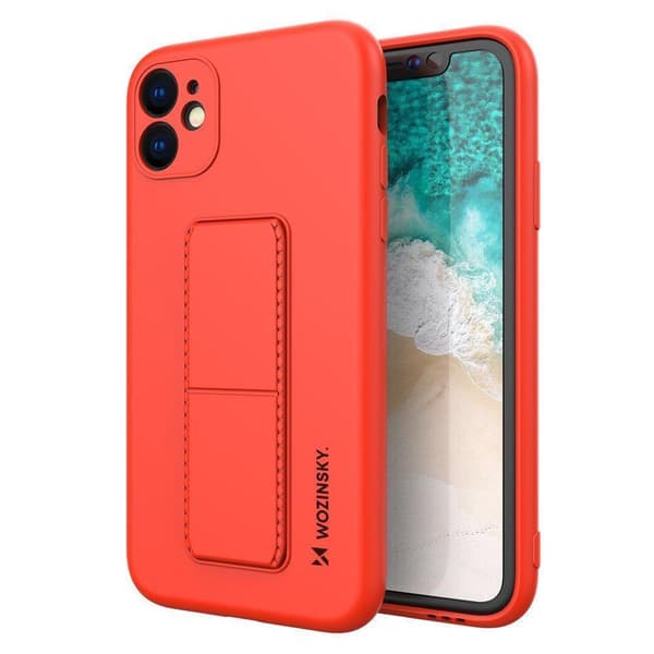 Wozinsky Jalusta Kotelo silikonisuoja jalustalla Samsung Galaxy A72 4G punainen