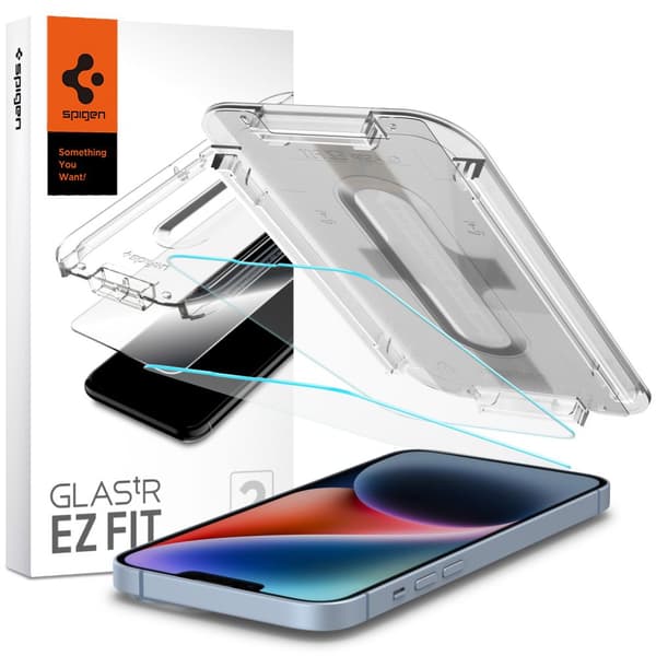 Spigen Glas.tR EZ Fit hærdet glas til iPhone 13/13 Pro/14 - 2 stk.