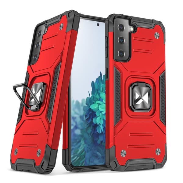 Wozinsky Ring Armor hybridi suojakuori ja magneettipidike Samsung Galaxy S22+ punainen