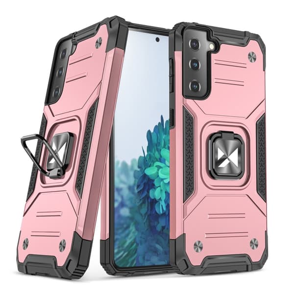 Wozinsky Sormus Panssari Hybridikotelon ja Magneettipidikkeen Setti Samsung Galaxy S22 Ultra Kultainen
