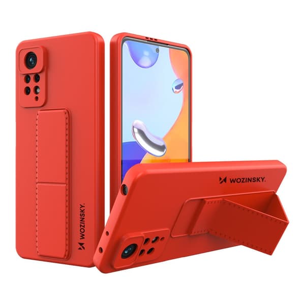 Wozinsky Suojakotelo jalustalla Xiaomi Redmi Note 11 Pro silikoninen punainen