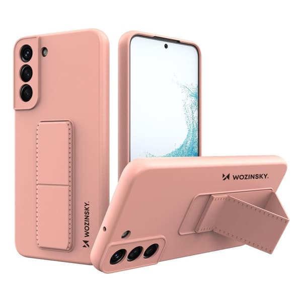 Wozinsky Kickstand Cover Silikone Case med Stativ til Samsung Galaxy S22+ Pink