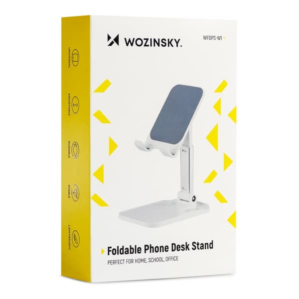 Wozinsky Sammenklappeligt Telefon- og Tabletholder til Skrivebord - Hvid (WFDPS-W1)