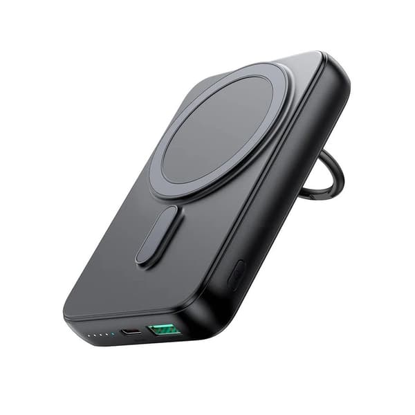 Trådlös Powerbank 10000mAh Joyroom JR-W050 20W MagSafe med Stativ + USB-C Kabel - Svart