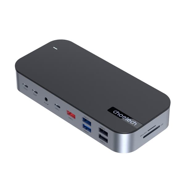 Choetech M52 Monipuolinen USB-C Hubi – USB-C PD/USB-C/USB-A/HDMI/VGA/DP/SD/TF/RJ45/AUX – Harmaa
