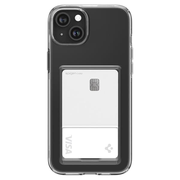 Spigen Crystal Klar Cover til iPhone 15 Plus med Kortlomme