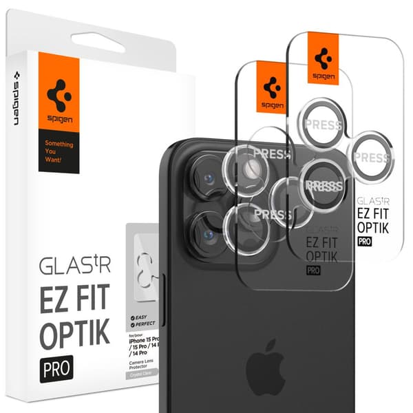 Spigen Glas.tR EZ Fit Optik Pro Kameraskydd för iPhone 15/16 Pro/Max - 2 Pack