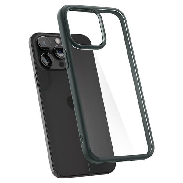 Spigen Ultra Hybrid Cover til iPhone 15 Pro Max - Mørkegrøn