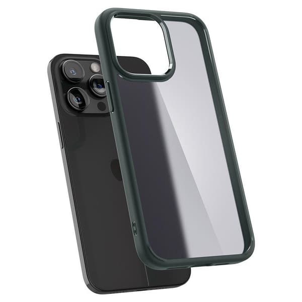Spigen Ultra Hybrid Cover til iPhone 15 Pro Max - mørkegrøn