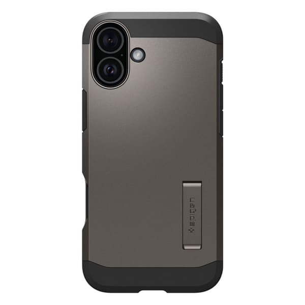 Spigen Tough Armor MagSafe Cover med Stand til iPhone 16 - Gunmetal