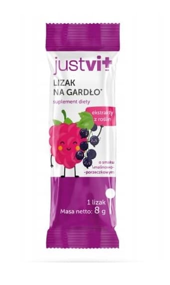 Halslindrande Klubba med Hallon- och Svartvinbärssmak, Justvit, 1 st