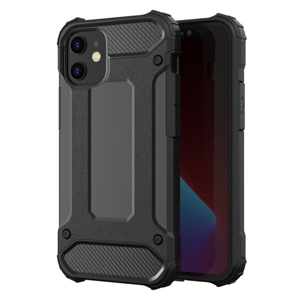 Högkvalitativt Hybrid Armour Stötsäkert Skal för iPhone 12 Pro Max - Svart