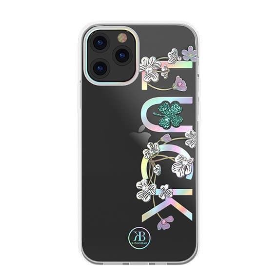 Kingxbar Lucky Series suojakotelo aidolla Swarovskin kristalleilla iPhone 12 mini läpinäkyvä (Onni)