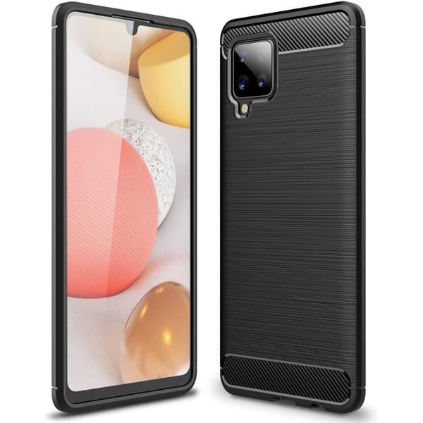 Samsung Galaxy A42 5G Sort Fleksibel Kulstof Cover Etui