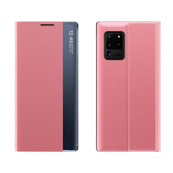 Uusi Sleep-lompakkokotelo Samsung Galaxy A02s: klappikotelo ja jalustatoiminto - Vaaleanpunainen