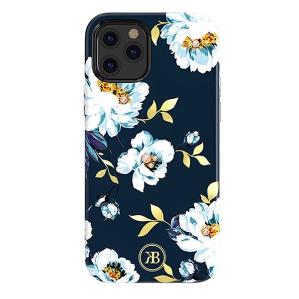 Kingxbar Blossom-etui med ægte Swarovski Krystaller til iPhone 12 mini, flerfarvet (Gardenia)